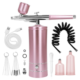 Crpen airbrush kit pink packaging shows a beginner-friendly setup for home nail art and makeup.