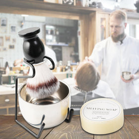 CRUCISRESIN shaving lather demonstration showing efficient water absorption