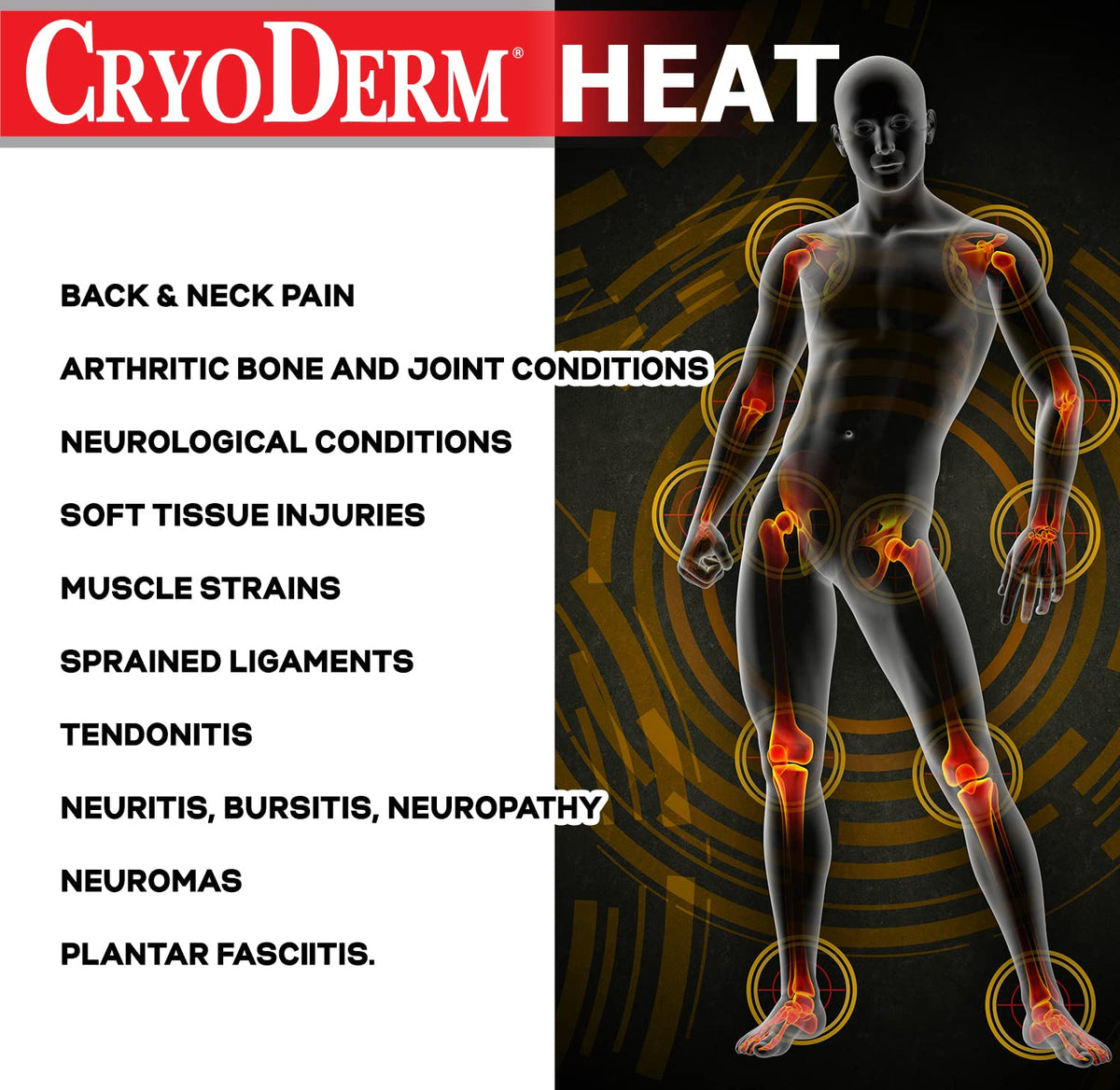 CryoDerm Heat Lotion roller applying on forearm to show easy use