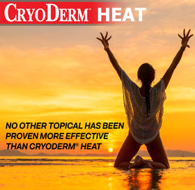CryoDerm Heat Lotion roll-on on shoulder area suggesting targeted relief