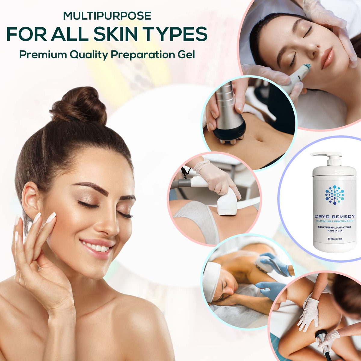 Cryo Remedy conductive gel protects skin during extreme-temperature cryotherapy sessions.