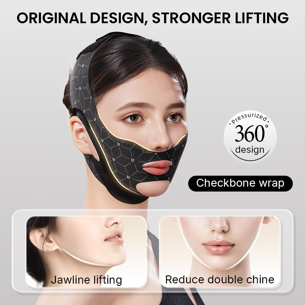 Cryslora adjustable face-toning belt close-up showing secure fit and length control
