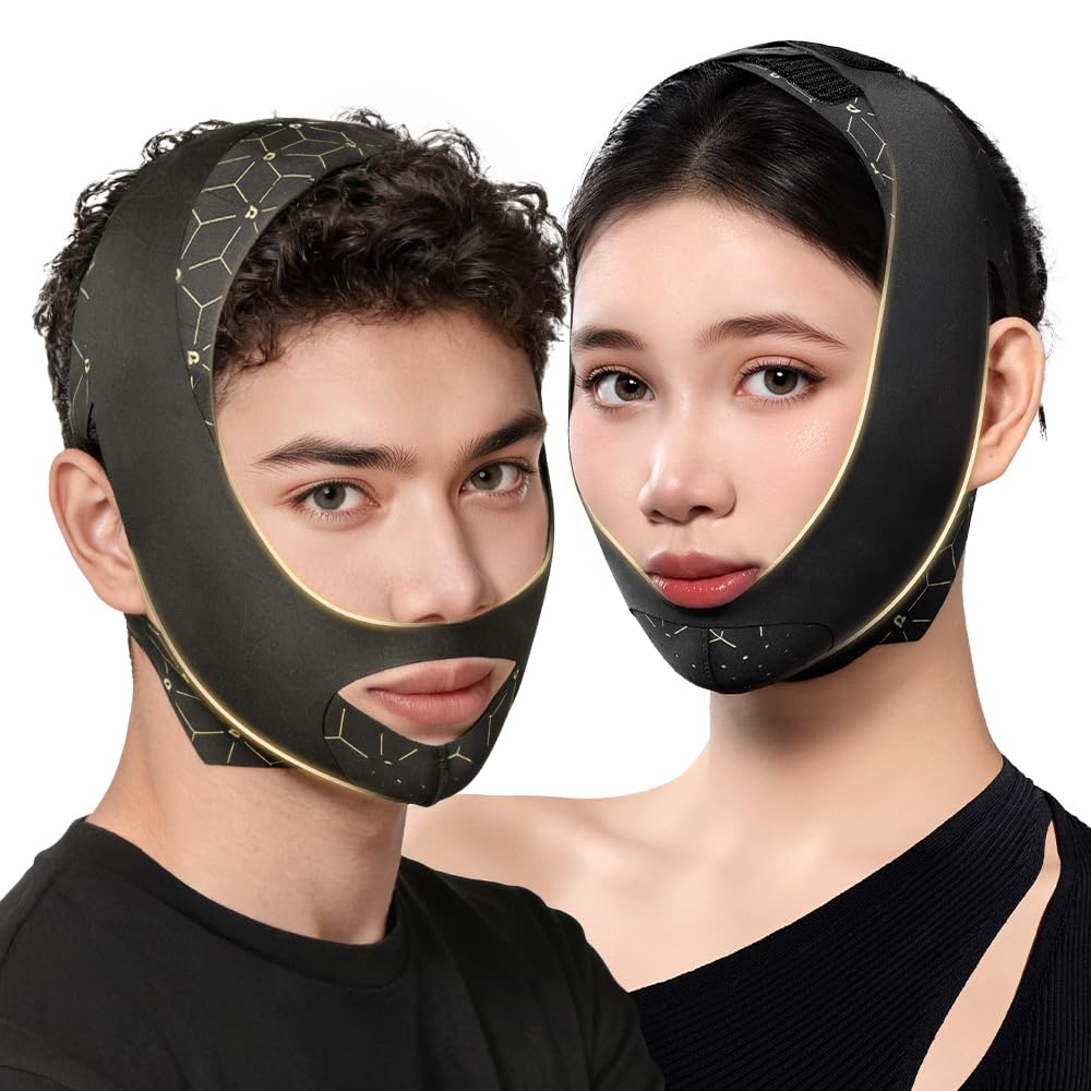 Cryslora chin strap dual-layer design for adjustable facial contouring at home.