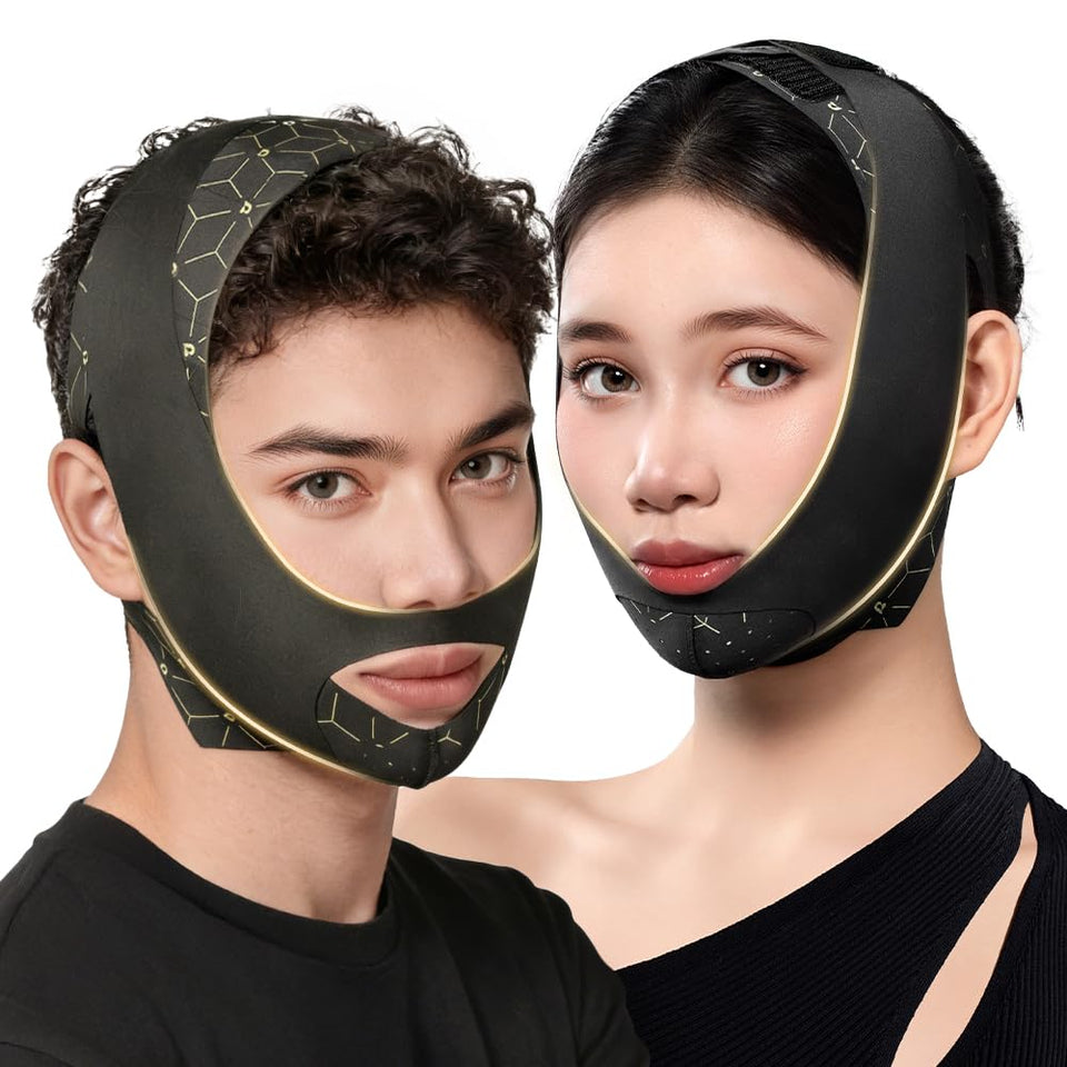 Cryslora chin strap dual-layer design for adjustable facial contouring at home.