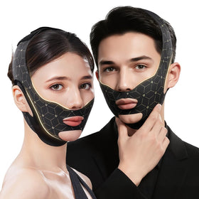Cryslora double chin reducer strap in use for gentle contouring at home