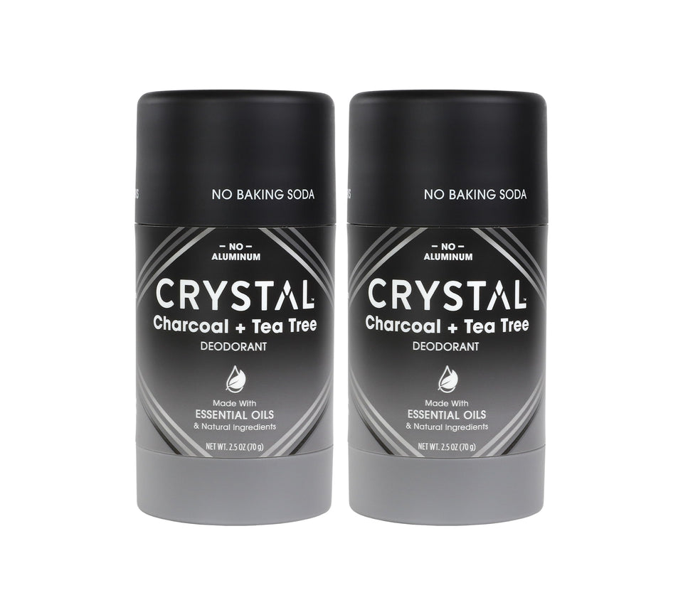 Crystal Essence charcoal-tea tree deodorant stick for natural odor control