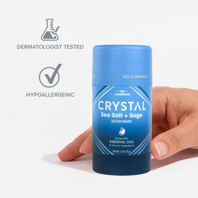 Crystal Essence magnesium solid stick Charcoal + Tea Tree, earthy and refreshing