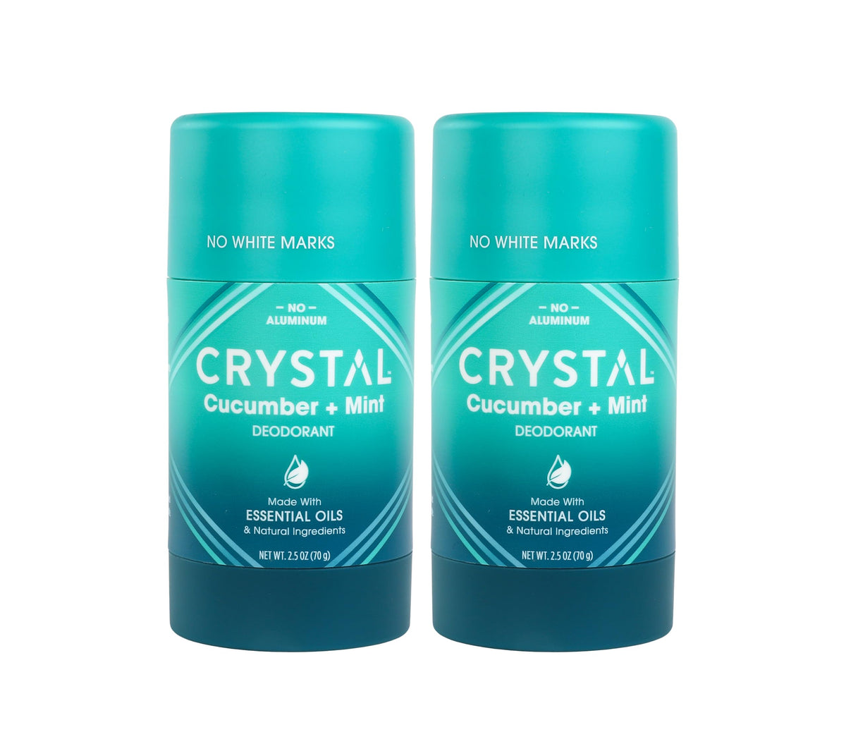 Crystal Essence magnesium solid stick in cucumber mint packaging for odor control.