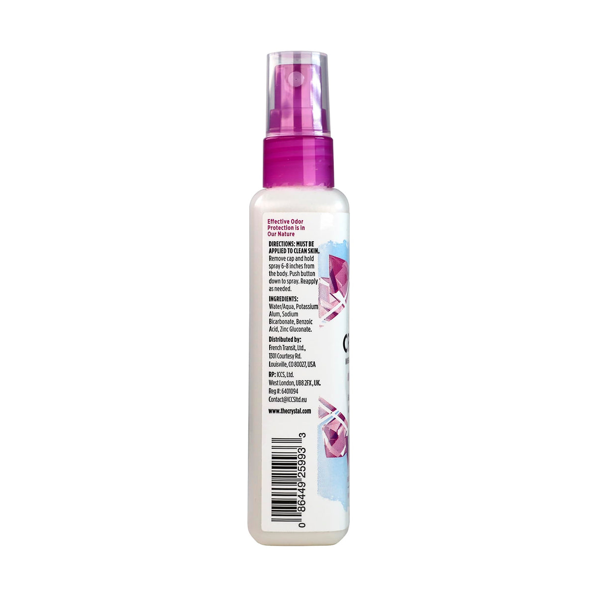 Crystal Essence mineral deodorant spray dries quickly for everyday comfort.
