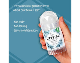 Crystal Essence Dermatologist-tested badge signals gentle skin care