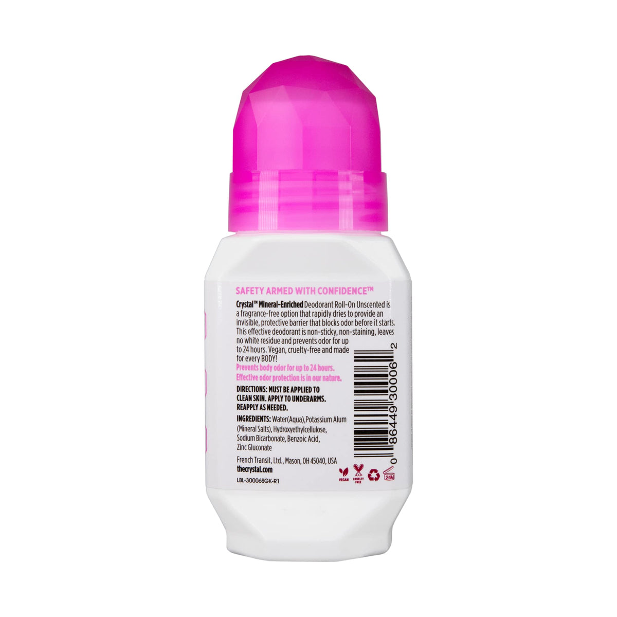 Crystal Essence roll-on application close-up showing smooth glide and protection.
