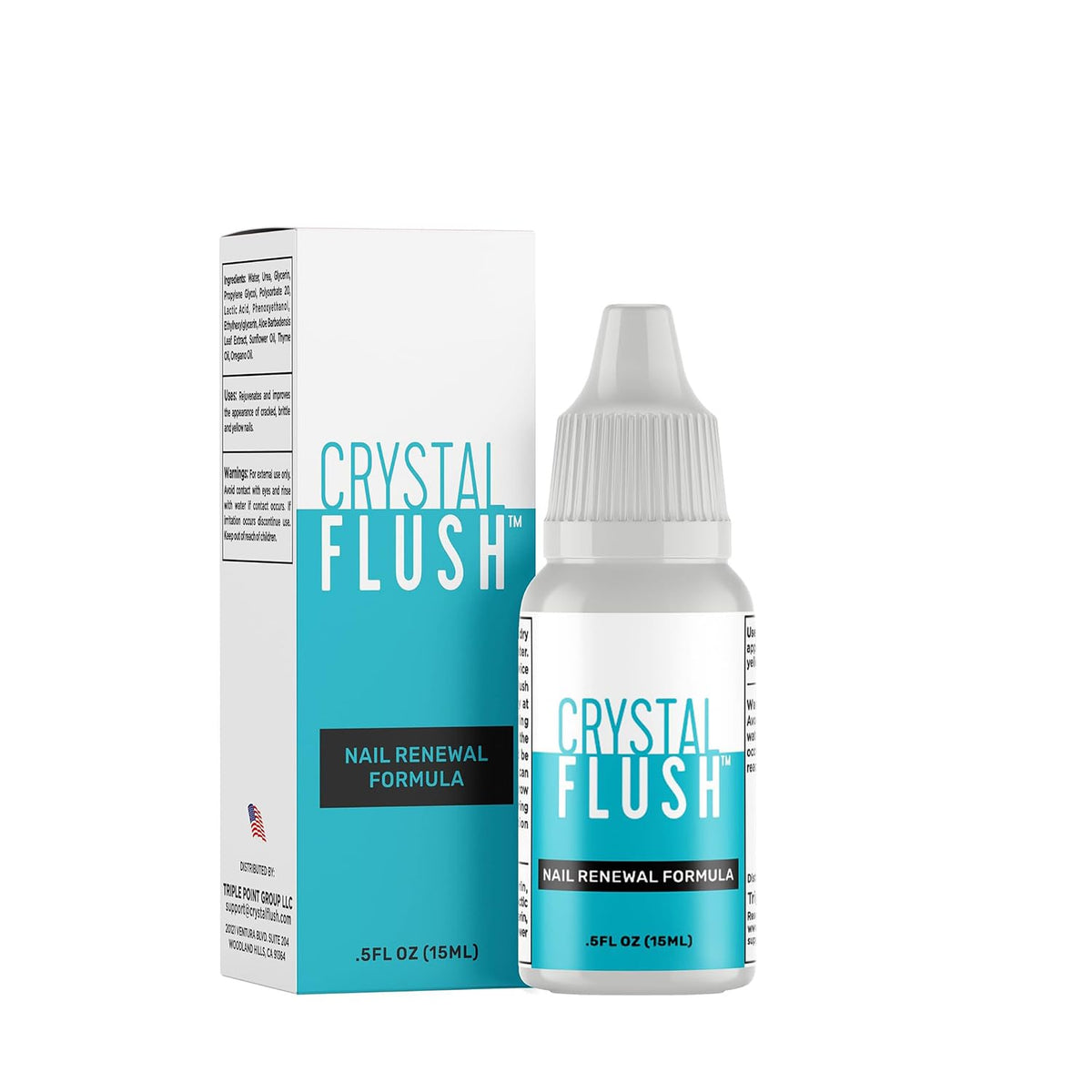 Crystal Flush Nail Renewal bottle showing the 2-step treatment for healthier-looking nails