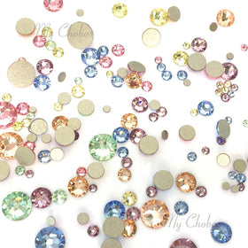 Crystal-Wholesale Baby Colors Swarovski flatbacks pack, 1 gross, for easy nail art projects.
