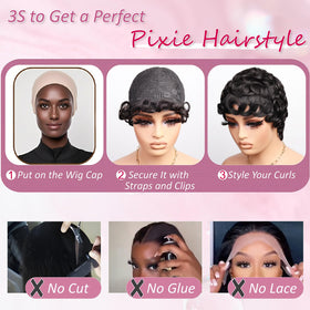 CRYSTALHAIR black women pixie cut wig for chic everyday looks.