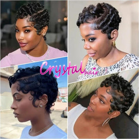 CrystalHair daily-wear pixie wig feels soft and lightweight.