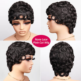 CRYSTALHAIR natural-look short pixie wig suitable for any occasion.