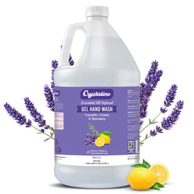 Crystalino Lavender Hand Soap gallon pour shows easy refill and scent