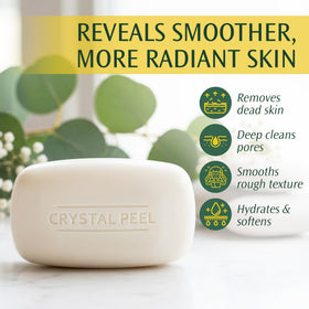 Crystalon Crystal Peel Lemongrass crystals close-up highlighting microdermabrasion action.