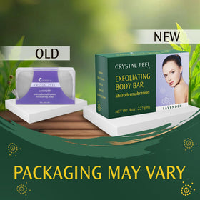 Crystalon Crystal Peel ergonomic bar designed for easy grip in bath or shower