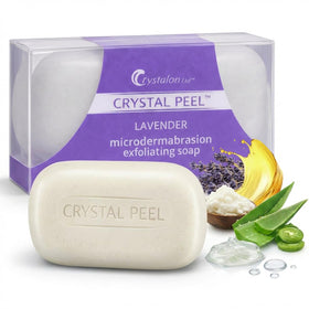 Crystalon Crystal Peel exfoliating bar soap with lavender for a spa-like cleanse