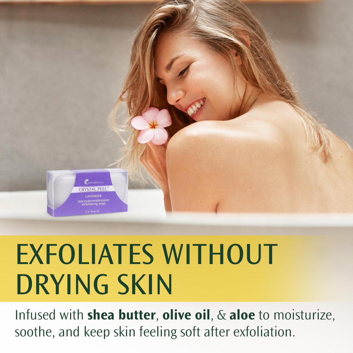 Crystalon Crystal Peel helps smooth rough areas like elbows and knees