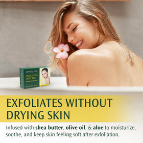Crystalon Crystal Peel packaging, USA-made solid scrub