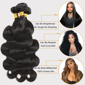 CSCHS 12A double-machine-weft Remy hair resists tangling.