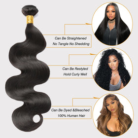 CSCHS 22in body wave hair weft, full density for voluminous looks.