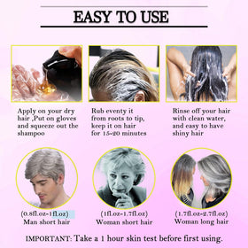 CSFDXD Dark Black Hair Dye Shampoo leaves hair with shine after drying.