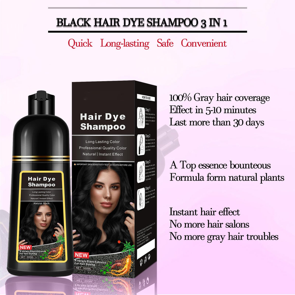 CSFDXD application process shows applying to dry hair for even coverage.