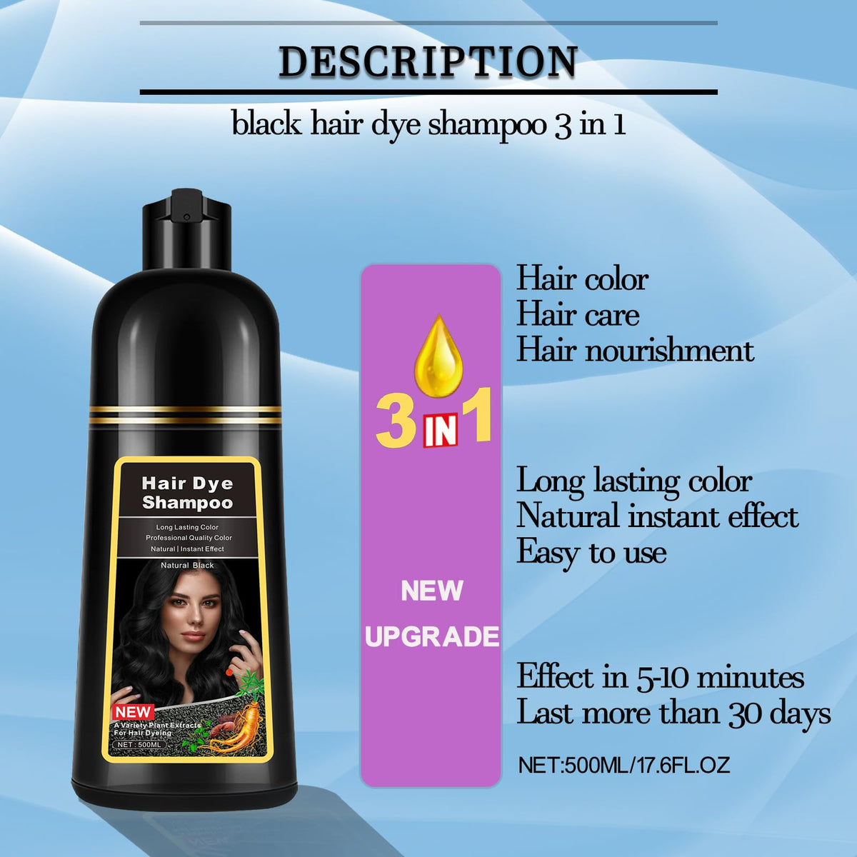 CSFDXD Herbal ingredients nourish hair while coloring.