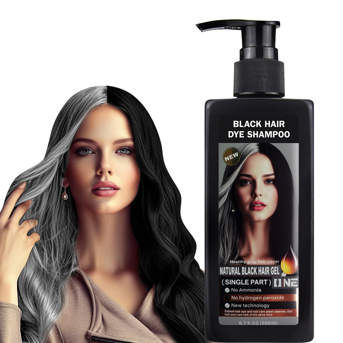 CSFDXD natural hair color dye shampoo bottle pour for quick at-home color application