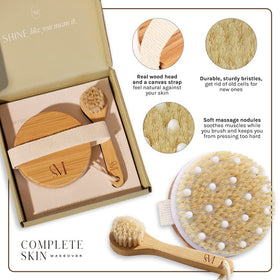 CSM dry brushing brush handle design for a comfortable grip during sessions.