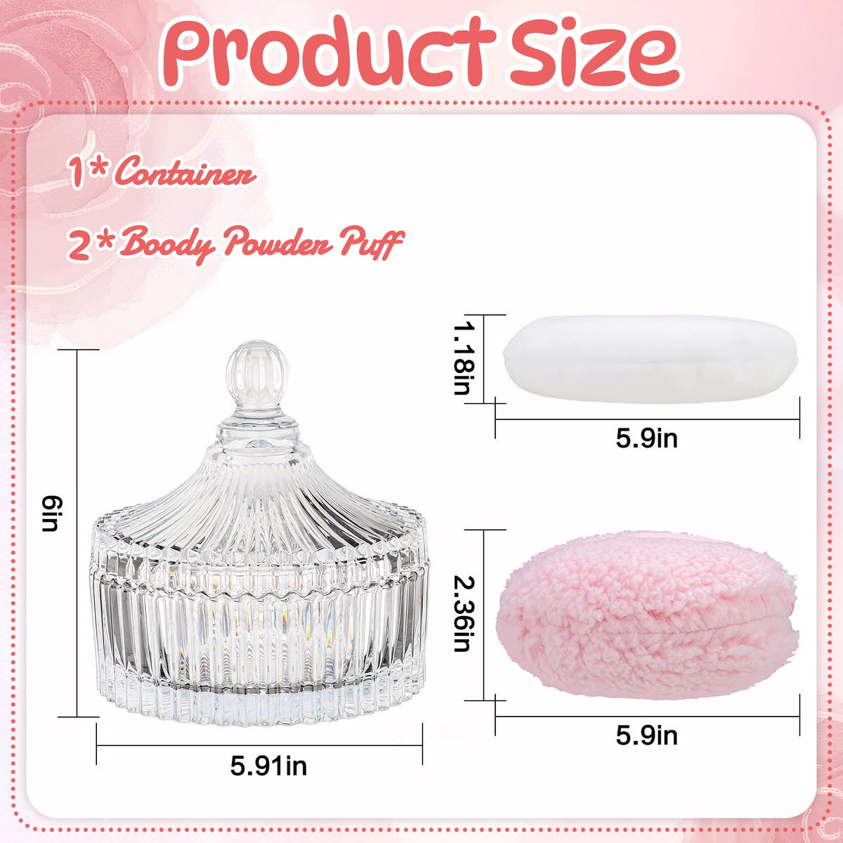 csyls crystal powder puff holder adds sophisticated organization to daily routines