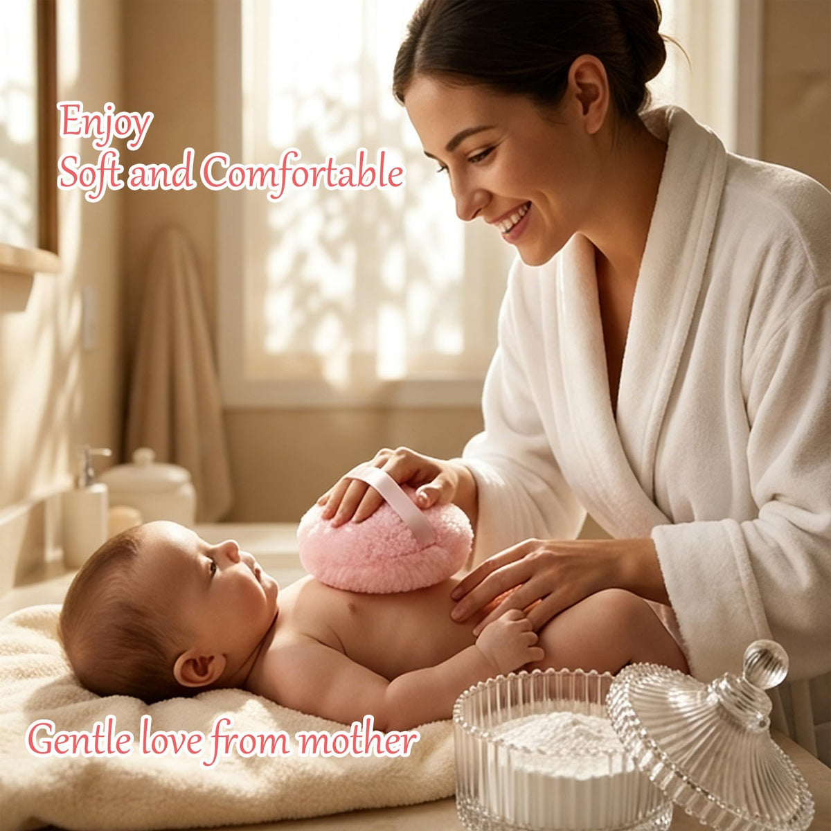 csyls two soft powder puffs provide gentle, even application