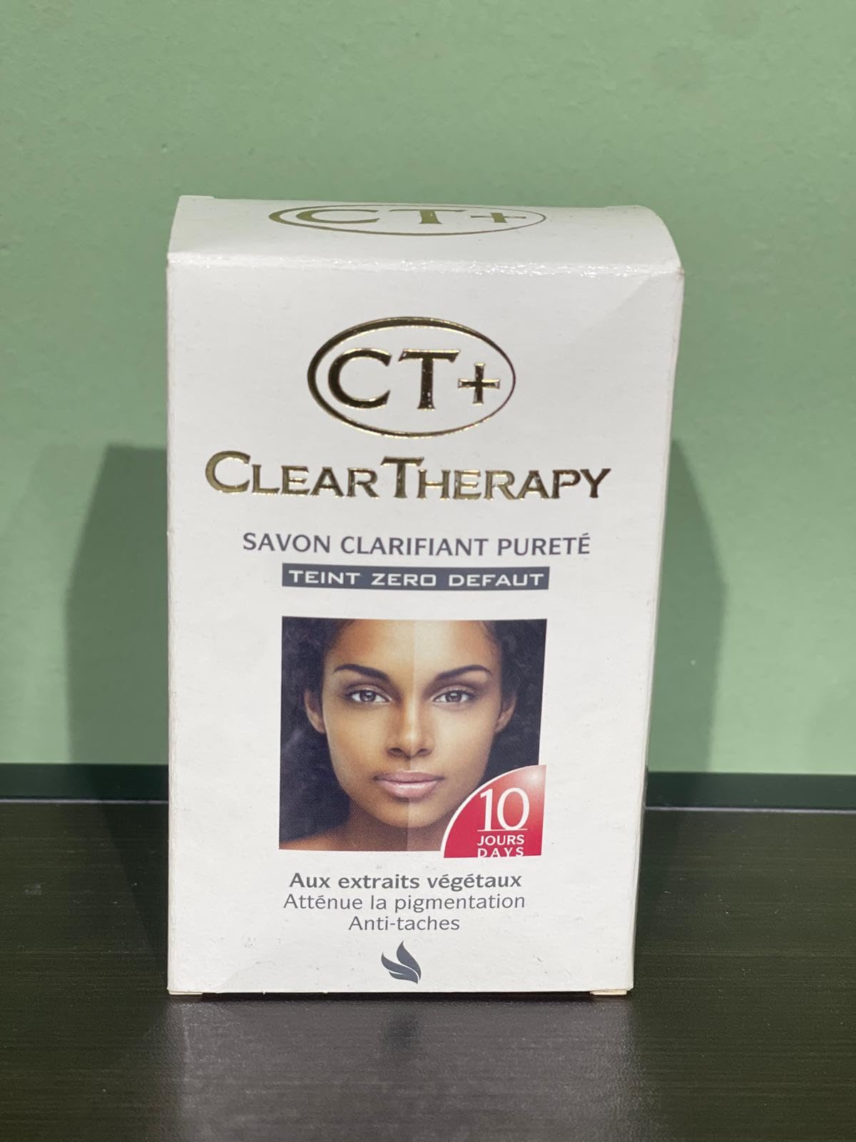 CT+ Clear Therapy serum bottle targets uneven areas for focused care