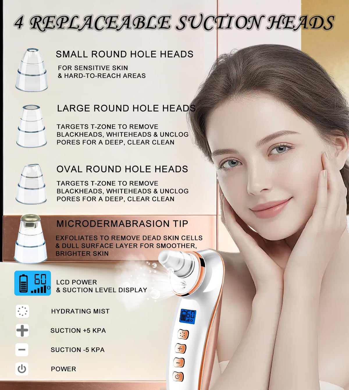 Ctpceept Blackhead Remover Pore Vacuum ellipse head for precise treatment.