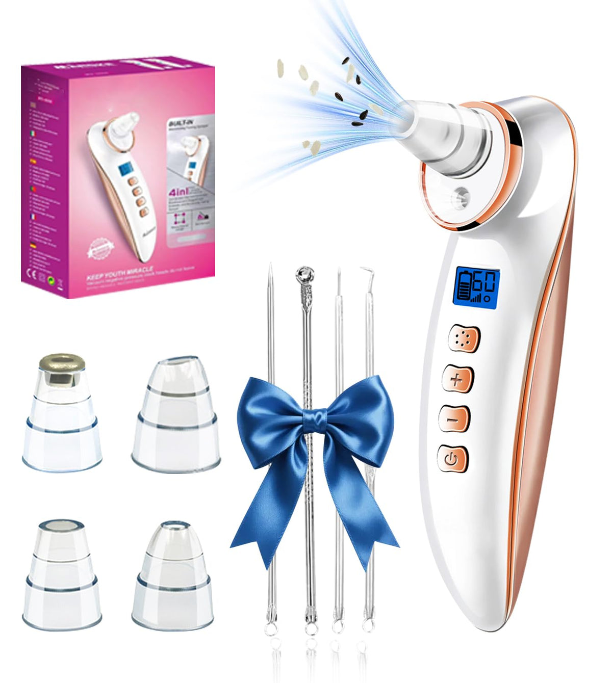 Ctpceept Blackhead Remover Pore Vacuum front view shows compact, travel-ready design.