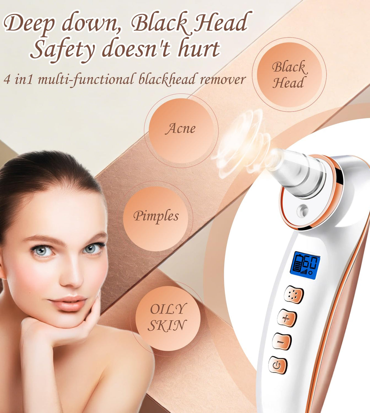 Ctpceept Blackhead Remover Pore Vacuum USB charging enables cordless use.