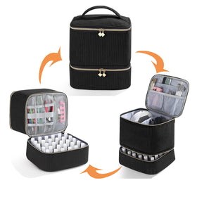 CTWWFS corduroy nail polish accessories storage pockets for manicure tools