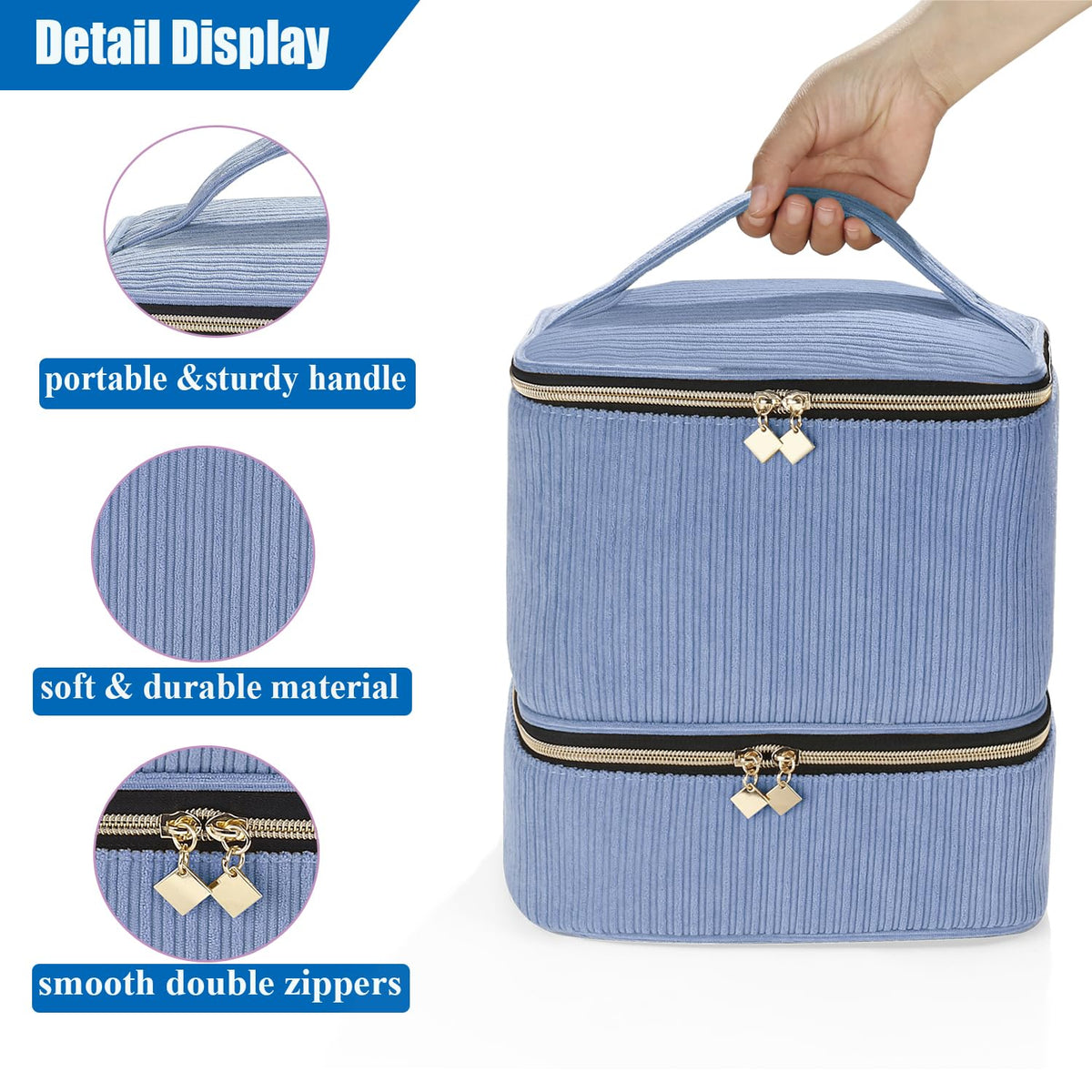 CTWWFS corduroy organizer upper layer with lamp and cord compartments