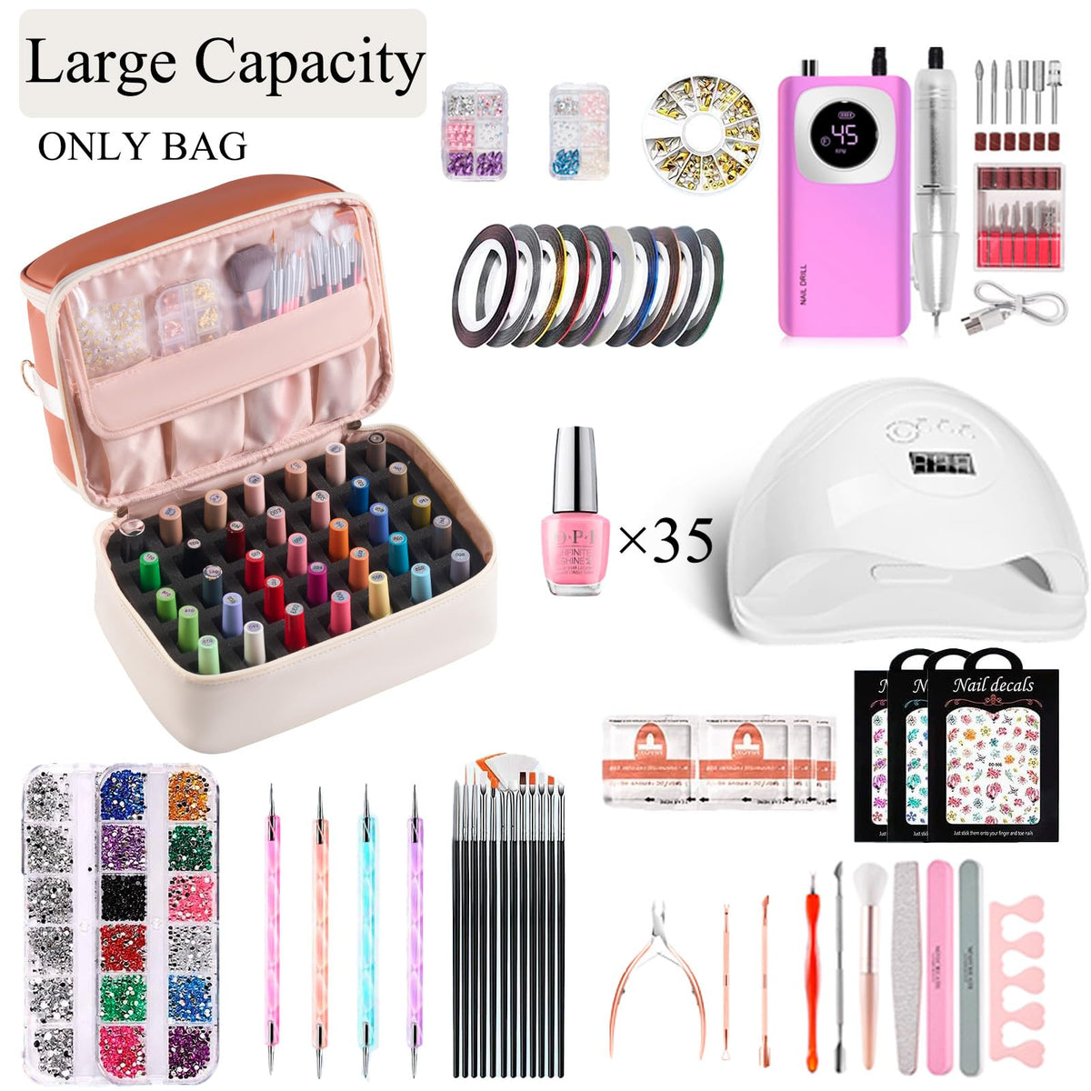 CTWWFS double-layer bag with handle and shoulder strap for travel.
