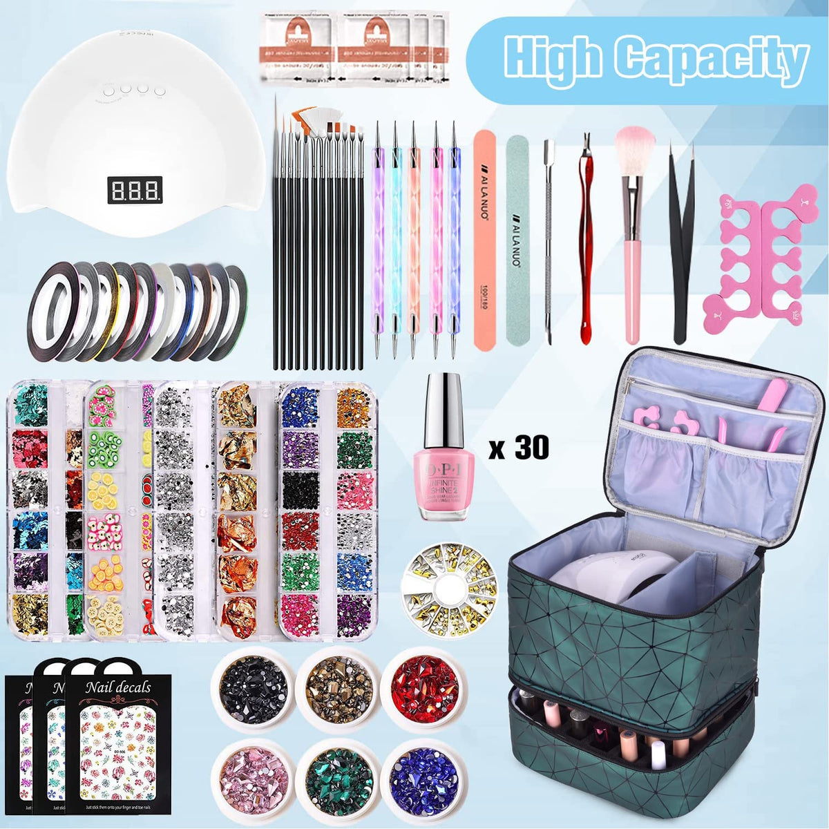 CTWWFS Nail Light Case interior layout designed for lamp and cord storage.