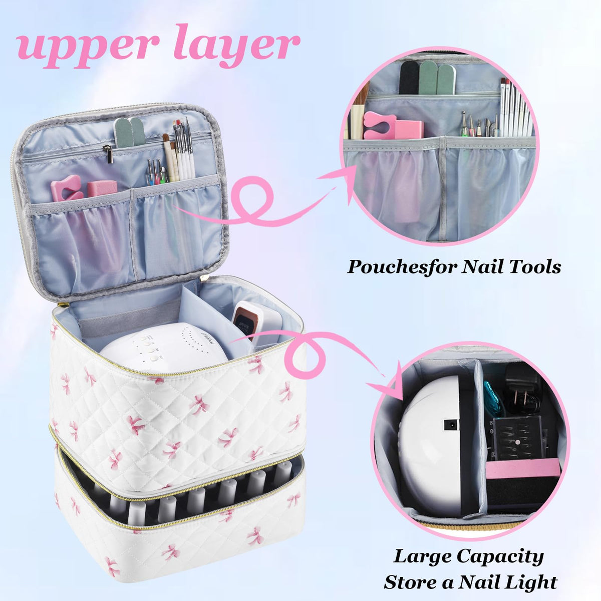 CTWWFS Nail Polish 30-bottle bottom compartment stores 15ml bottles safely.