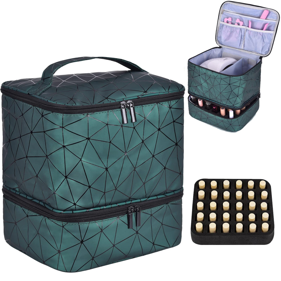 CTWWFS Nail Polish Organizer with 30-bottle capacity for organized travel.