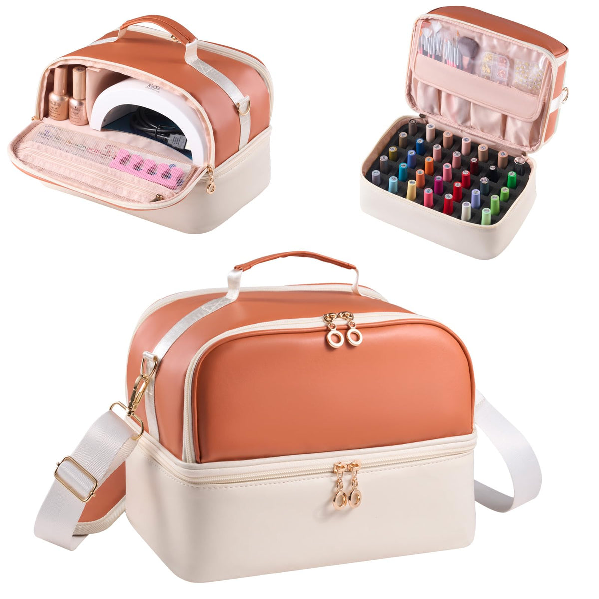 CTWWFS nail polish organizer with lamp space and 35-bottle capacity.
