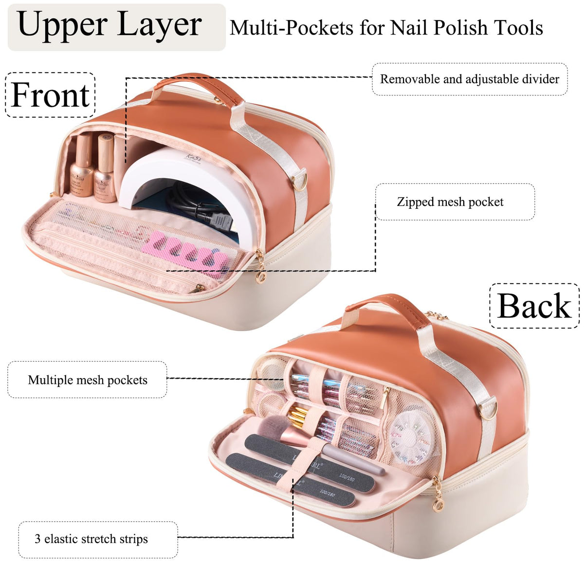 CTWWFS two-tone design enhances stylish storage for manicures.
