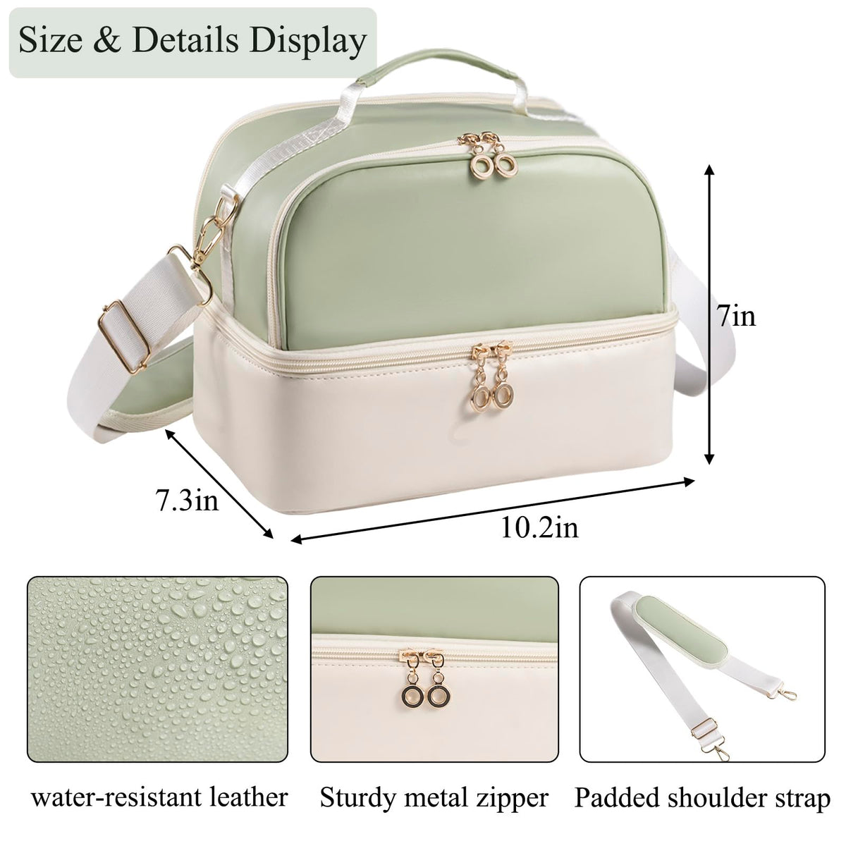 CTWWFS water-resistant leather bag protects contents during daily wear and travel.