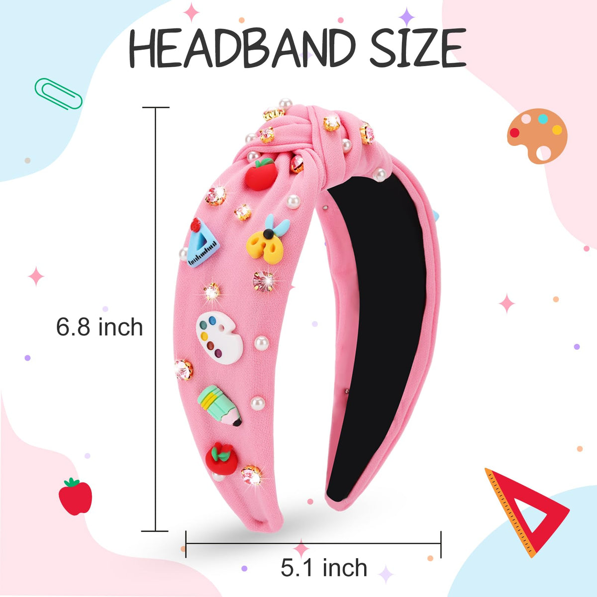 CTZENWAY pink rhinestone embellishment adds sparkle for school events and everyday wear.
