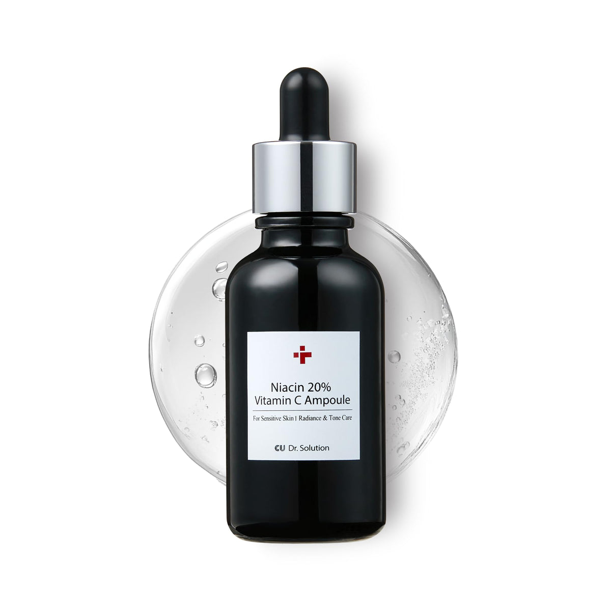 CU DR. SOLUTION Niacinamide 20% ampoule bottle for smoother, more radiant skin.